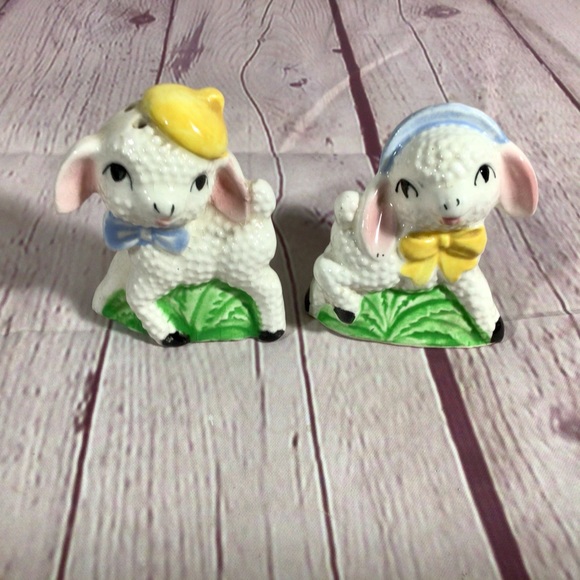 Vintage Other - Vintage Ceramic Sheep Lamb Salt And Pepper Shaker Pair